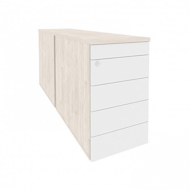 Тумба двойная "Onix" O.TPO-2.8 TIP денвер светлый/белый - Вид 1