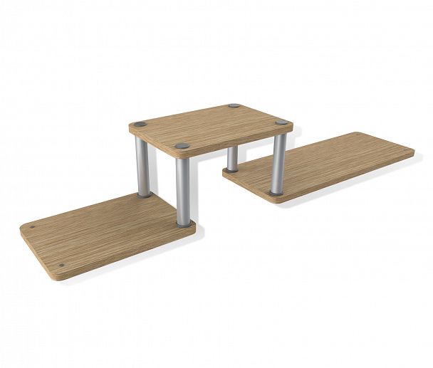 Полка Sheffilton Матрица 54 дуб бел/ал.мет/серый - Вид 6