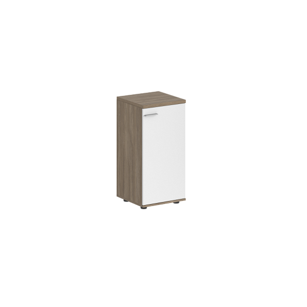 Шкаф низкий Sigma 400х400х825, 1 дв., з.ст HDF, правый / корпус: дуб темный; фасад: белый - Вид 1