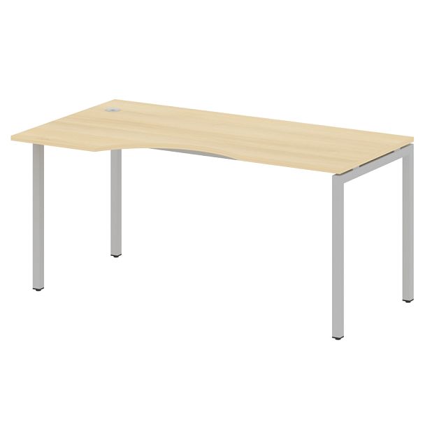 Metal System Quattro Стол криволинейный левый на П-образном м/к 40БП.СА-1 (L) Акация/Серый металл 1600*900*750 - Вид 1