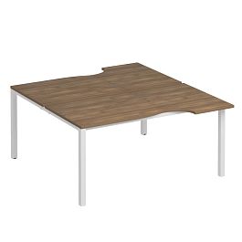 Рабочая станция со столами на опорах КФ (2х160) Комфорт КФ К.Б1 1150 ШТ дуб шамони темный / белый - Фото предпросмотра