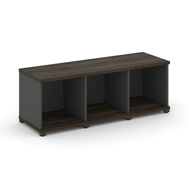 Concept Стеллаж 3 узкие секции, 1 ниша CN.STU-130 Дуб Мали/Антрацит/Металл Антрацит 1252*420*450 - Вид 1