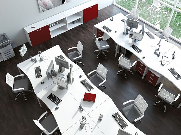 Экран для рабочих станций фронтальный Tess Metal 140x1,8x44 белый - Вид 9