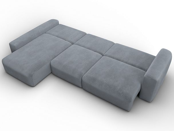 Диван угловой Лига-066 НПБ Лонг угол левый Велюр серый - Вид 11