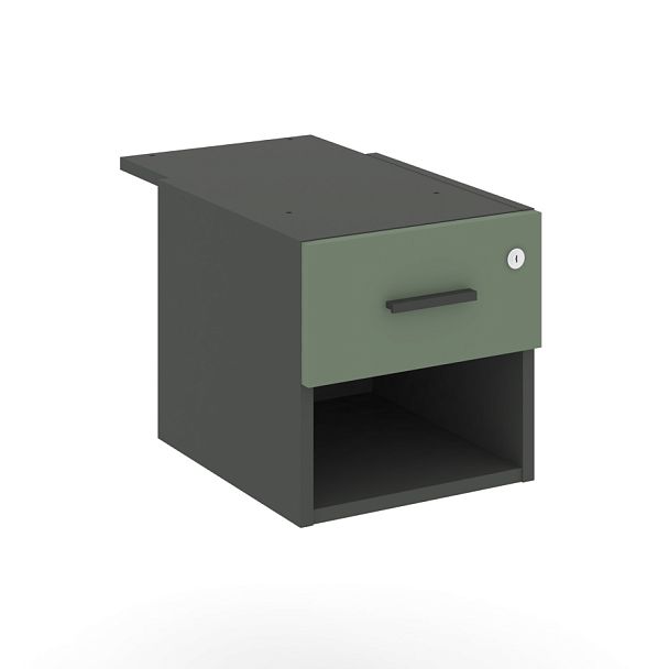 Concept Тумба с открытой нишей и 1 ящ. CN.PT-005 W Кобо/Антрацит 347*573*336 - Вид 1