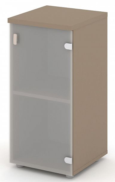 Шкаф низкий узкий (1 низкий фасад стекло сатин матовый) "ESTETICA" ES.SU-3.2 Латте/Сатин матовый - Вид 2