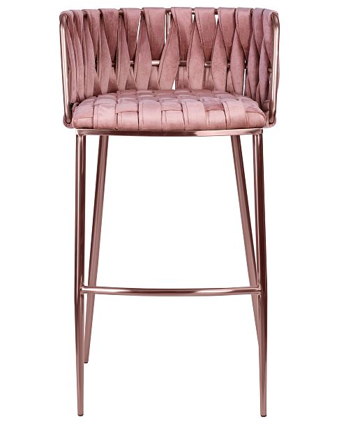 Стул барный DOBRIN EMMA ROSE GOLD (розовый велюр (VF-10)) - Вид 6