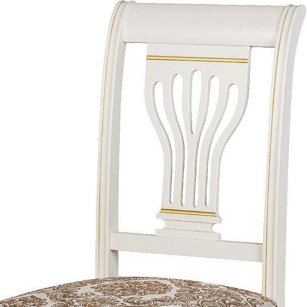 Комплект деревянных стульев с мягким сиденьем Мендельс Слоновая кость золотая патина/Бежевый жаккард, 4 шт. - Вид 6