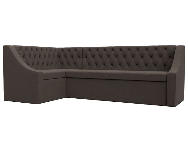 Диван кухонный угловой Мерлин левый угол Рогожка коричневый - Вид 1