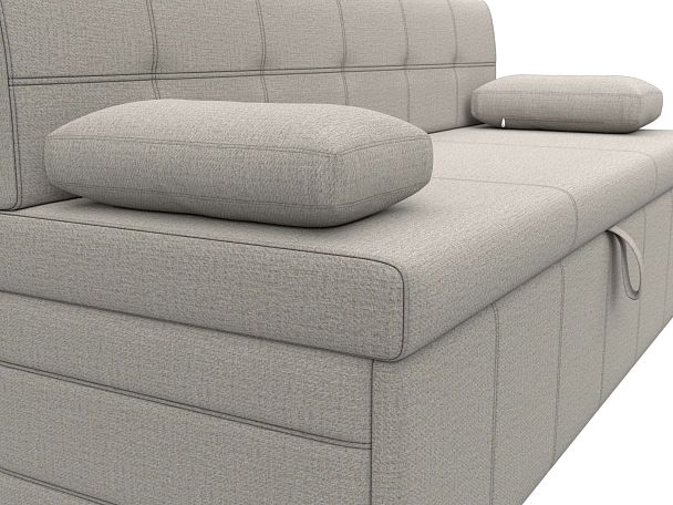 Диван кухонный прямой Лео Рогожка бежевый - Вид 4