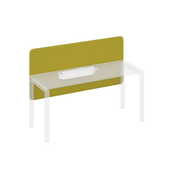 Экран для стола 160 фронтальный тканевый с кабель-каналом A4 А4 Б 858 фисташковый / металлокаркас белый - Вид 1