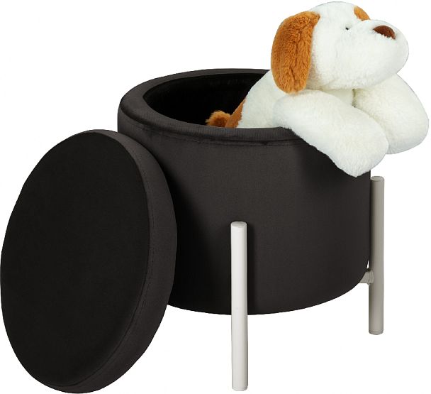 Пуф Кен с местом для хранения Темно-серый Confetti stone/белый - Вид 3