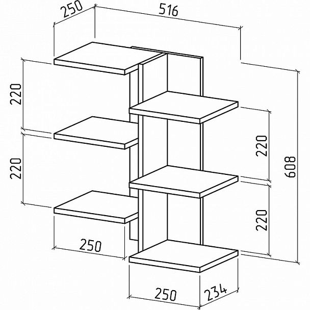 Полка книжная Кевин-2 - Вид 2