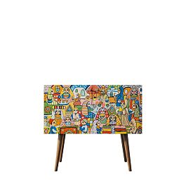 Комод на высоких ножках Berber малый 1 принт арт BB13/Print_01 - Фото предпросмотра