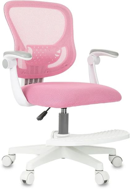 Кресло детское Бюрократ Burokids 3 розовый сетка/ткань крестов. пластик подст.для ног пластик белый - Вид 2