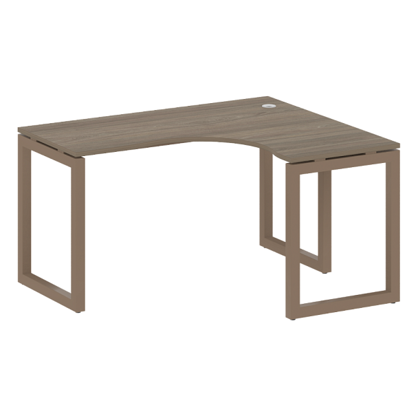 Metal System Quattro Стол криволинейный правый на О-образном м/к 50БО.СА-3 (R) Вяз/Мокко металл 1400*1200*750 - Вид 1