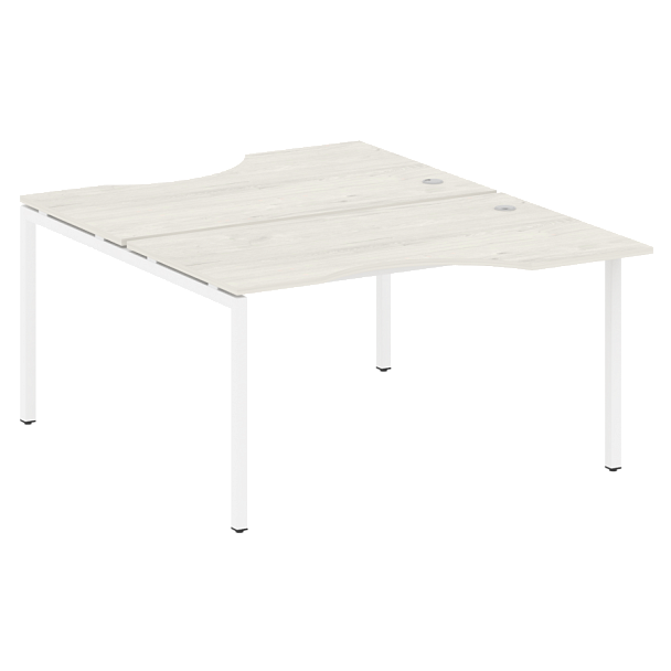 Metal System Quattro Р. ст. криволинейная на П-образном м/к 40БП.РАС-СА-2.2 Дуб наварра/Белый металл 1400*1835*750 - Вид 1