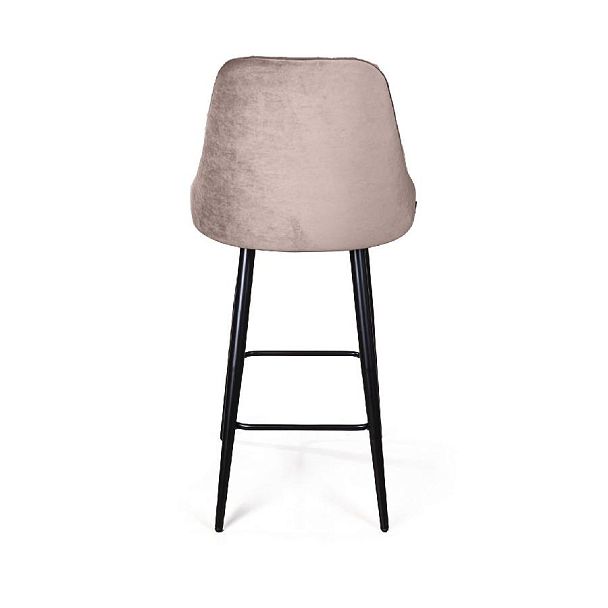 Стул полубарный Berg, бархат пепельно-бежевый 25/ чёрный конус - Вид 6