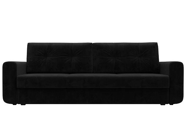 Прямой диван Лига-031 Велюр черный - Вид 2