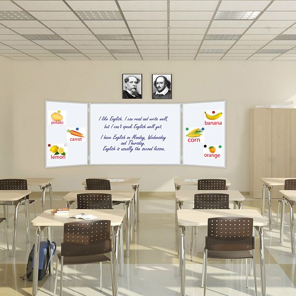 Доска магнитно-маркерная 3-элементная, 100х150/300 см, Польша, Гарантия 10 ЛЕТ, белая, BRAUBERG, 238035 - Вид 9