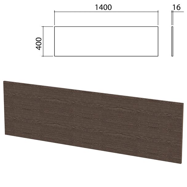 Экран-перегородка "Канц" 1400х16х400 мм, БЕЗ ФУРНИТУРЫ (код 640237), цвет венге, ЭК12.16 - Вид 1