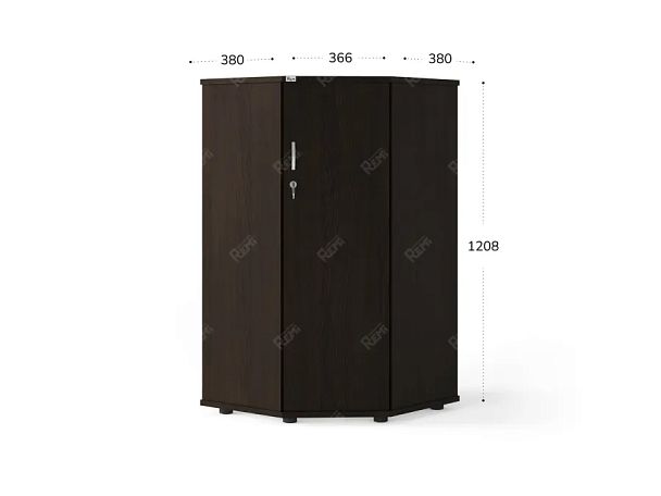 UNITY PШ-80 ВЕНГЕ Угловой шкаф закрытый 620х620х1208 - Вид 1