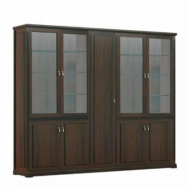 Шкаф для бумаг с гардеробом 5 створок Ministry 272х55х212 орех южный - Вид 1