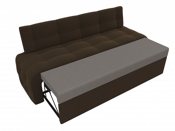 Кухонный прямой диван Люксор (полностью микровельвет коричневый) - Вид 5