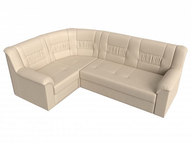 Угловой диван Карелия левый угол (полностью экокожа бежевая) - Вид 5