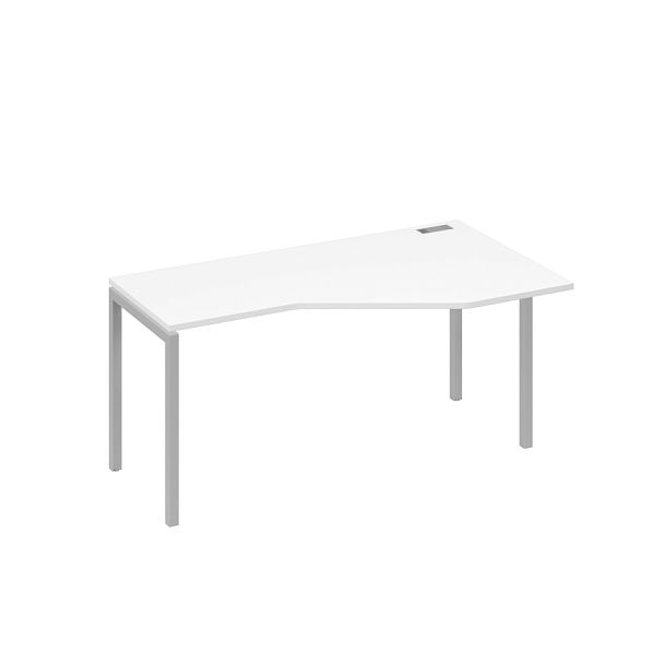 Стол эргономичный правый "Техно" на металлокаркасе DUE A4 А4 Б2 056 БП белый премиум / металлокаркас серый - Вид 1