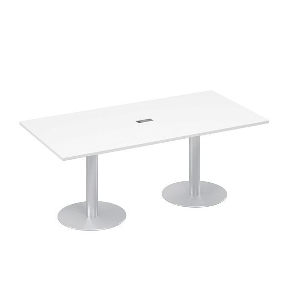 Стол 200 переговорный на колоннах A4 А4 ХР 123 белый премиум - Вид 1