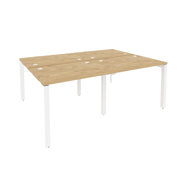 Onix Рабочая станция на П-образном м/к O.MP-D.RS-4.1.7 Тиквуд светлый/Белый металл 1960*1475*750 - Вид 1