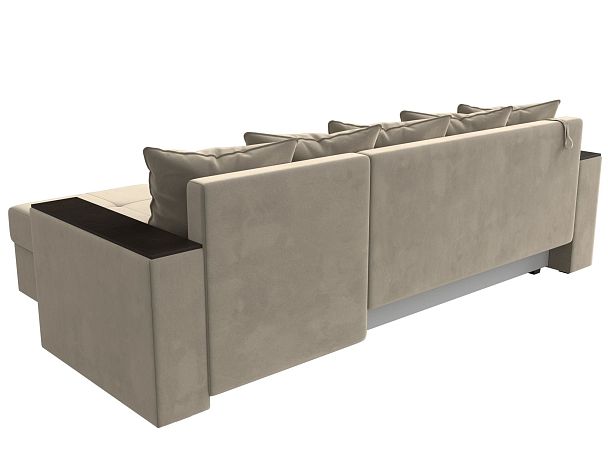 Диван угловой Дубай Лайт угол правый (полностью микровельвет бежевый) - Вид 6