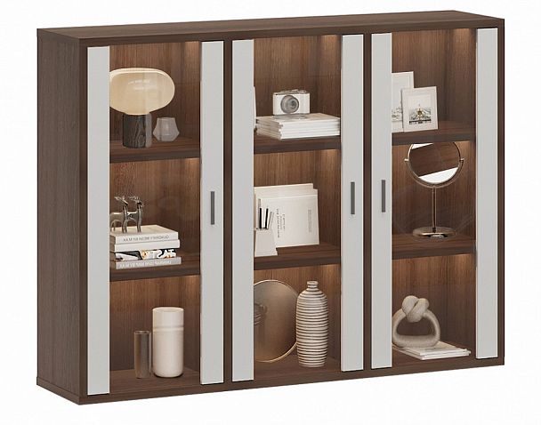 Тумба-витрина Домино СУ(ш3в1)+3ФС Белый/Шамони - Вид 2