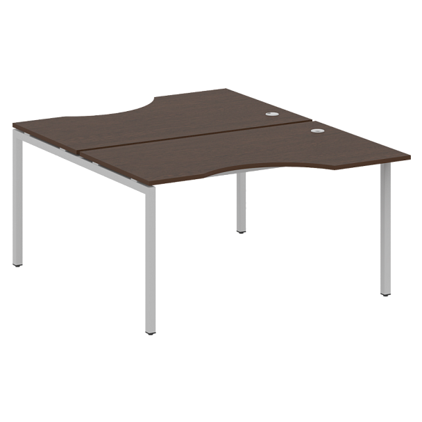 Metal System Quattro Р. ст. криволинейная на П-образном м/к 40БП.РАС-СА-2.2 Венге/Серый металл 1400*1835*750 - Вид 1