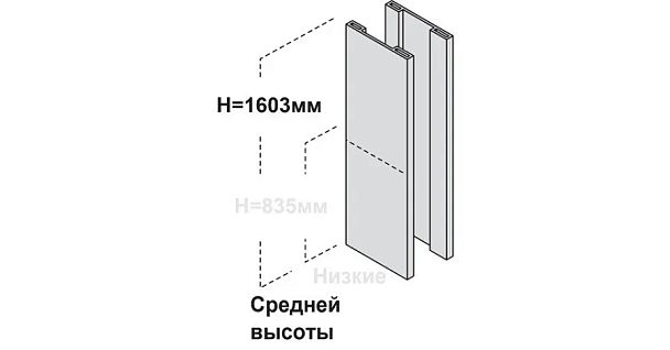 Боковые панели для шкафа средней высоты Jera кабинет руководителя  вяз - Вид 1