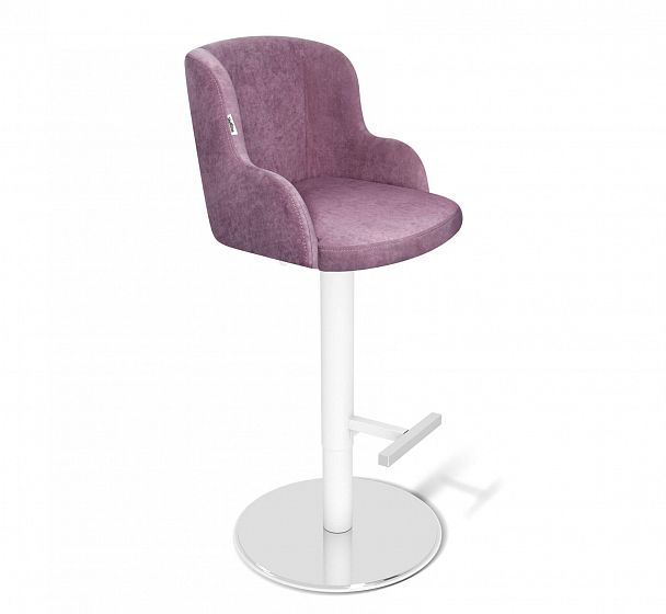 Стул барный Sheffilton SHT-ST39/S128 пыльная роза/хром/белый муар - Вид 2