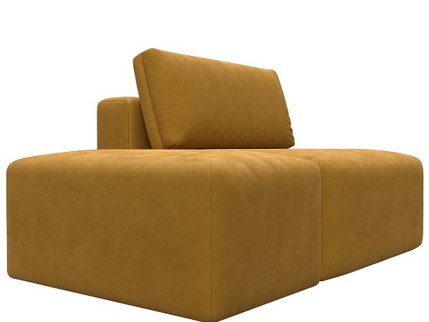 Модули диван и пуф Лига-060 НПБ Велюр желтый - Вид 3