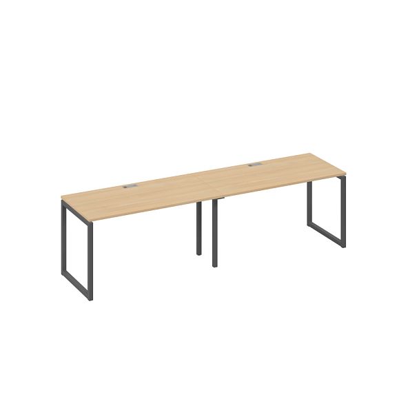 Станция 2х140 рабочая на металлокаркасе QUATTRO A4 А4 Б4 014-2 БП натуральный дуб / металлокаркас антрацит - Вид 1