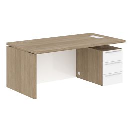 Стол письменный СП-064-25-25(R) Дуб Натуральный/Белый глянец 1800х900х750 KANON - Фото предпросмотра