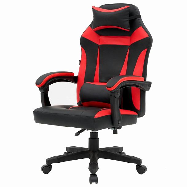 Кресло компьютерное CROMEX "Start GM-105", две подушки, экокожа, черное/красное, 532957 - Вид 6