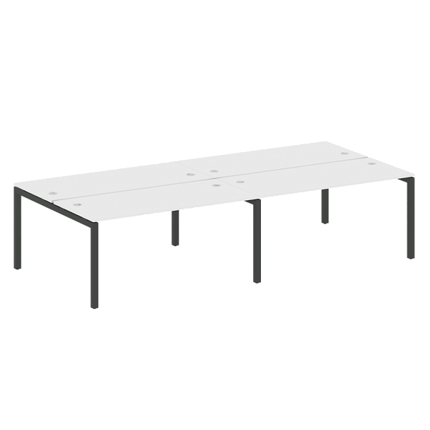 Metal System Quattro Р. ст. на 4 раб. места на П-образном м/к 50БП.СМ-4.4 Белый/Антрацит металл 3200*1475*750 - Вид 1