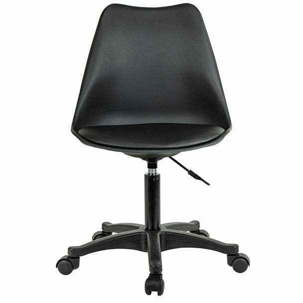 Кресло стул BRABIX "Eames MG-310 PL", пластик черный, экокожа черная, 532927 - Вид 3