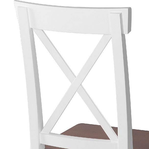 Стул деревянный с жестким сиденьем Бергольф Белый/Темный орех - Вид 8