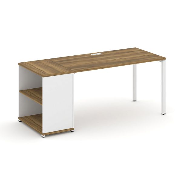 Concept Стол рабочий с опорным стеллажом CN.SP-203 Сандал Янтарный/Белый Бриллиант/Металл Белый 1800*720*750 - Вид 1