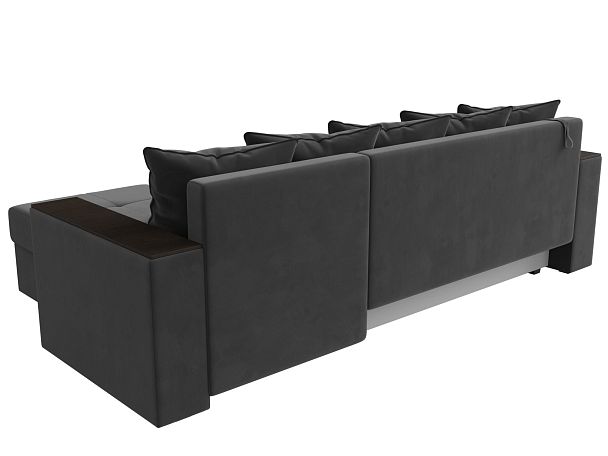 Диван угловой Дубай Лайт угол правый (полностью велюр серый) - Вид 6