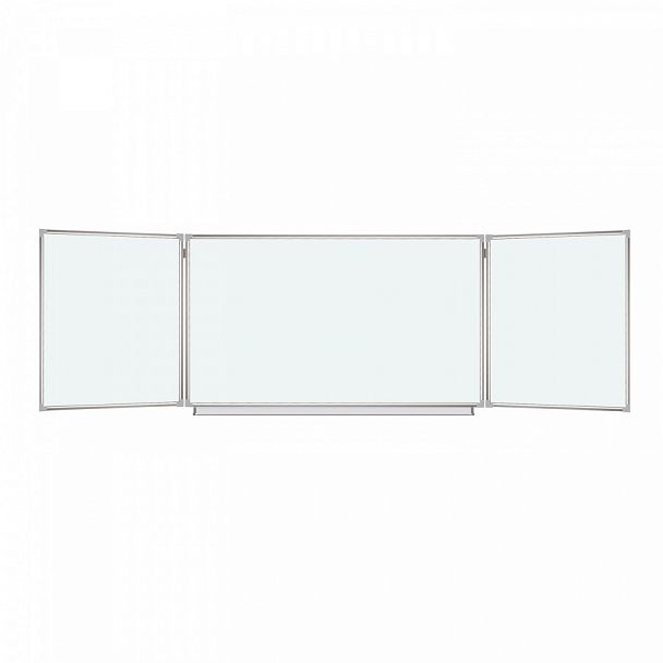 Доска магнитно-маркерная 3-х элементная 100х150/300 см, 5 рабочих поверхностей, белая, BRAUBERG, 231708 - Вид 1