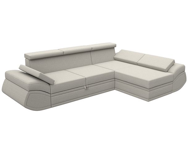 Диван угловой Лига-032 правый угол Рогожка бежевый - Вид 9