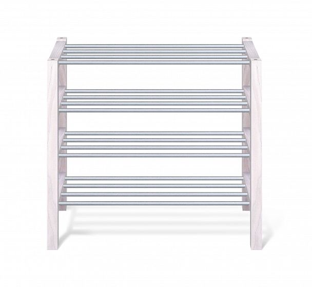 Полка для обуви Sheffilton Альберо SHT-SR9-4 беленый/алюм.металлик - Вид 3