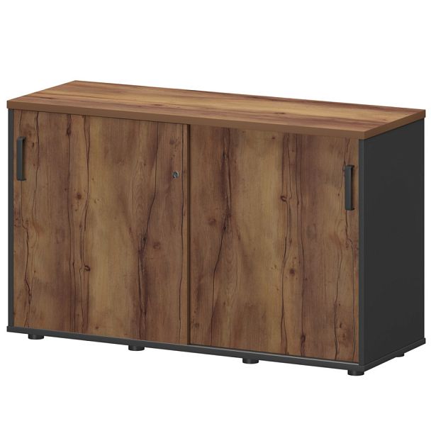 Тумба-купе СМТ-12К Тип2 Графит/Таксония 1236x444x750 Смарт - Вид 1